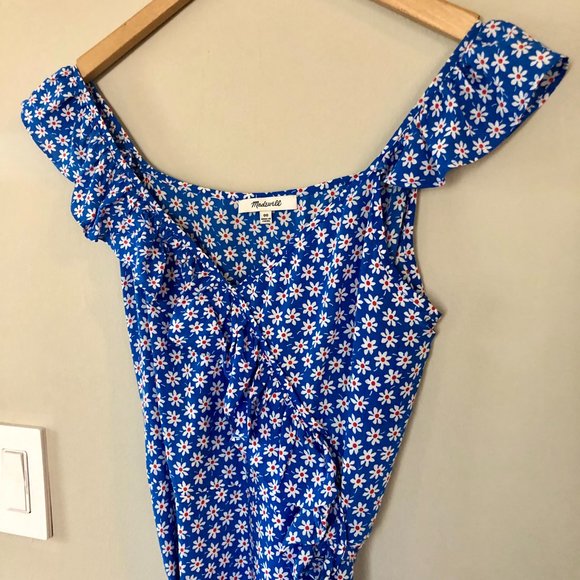 Madewell Women's Ruffled Wrap Maxi Dress in Mini Daisy 00 - Picture 9 of 10